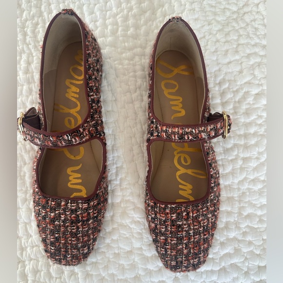 Sam Edelman Shoes - Sam Edelman Tweed Mary Jane Flats - Red and Black